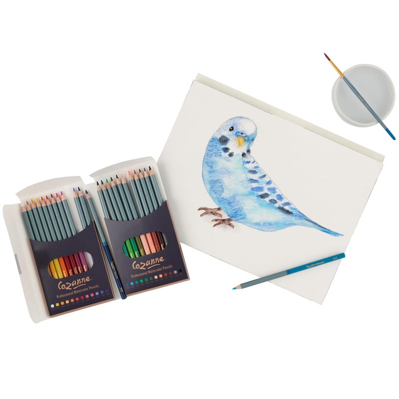 cezanne Creative Mark Cezanne Watercolor Pencil Set of 24 - Professional Artist Quality Soft Core Leads for Watercolour Painting, Coloring, Drawing, Layering, Blending, Shading, Use Wet or Dry - Image 2